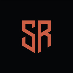 SR. Monogram of Two letters S and R. Luxury, simple, minimal and elegant SR logo design. Vector illustration template.
