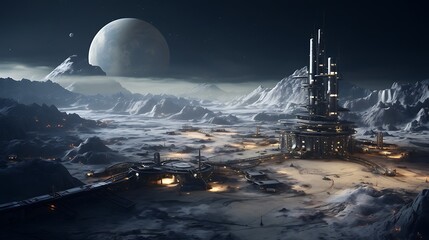 Plan a virtual moon base with lunar landscape views and advanced life support systems