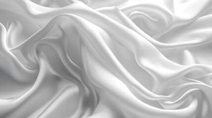 Fototapeta premium White abstract liquid wavy background ,smooth white satin fabric background ,Abstract background with wavy folded surface in white colors