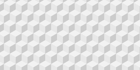 Abstract cubes geometric tile and mosaic wall or grid hexagon technology wallpaper. white and gray geometric block cube structure backdrop grid triangle texture vintage design.