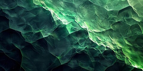 Abstract, Geometric, Green, Crystal, Network, Lines, Digital Art, Texture, Poly, Low Poly, waves, flowing.  - obrazy, fototapety, plakaty