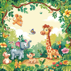 Naklejka premium background for children's design, backgrounds for children, children's background, illustration, toy, teddy, animal, baby, child