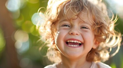 A childs smile is pure and unadulterated radiating with excitement and joy. .