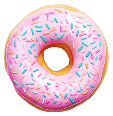 PNG Donut dessert glaze food, digital paint illustration