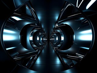 Cryptic 3D Tunnel Showcasing Futuristic Architectural Simplicity and Design