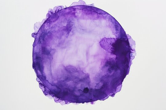 purple ink blot circle on white background