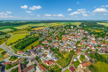 Ausblick auf Haunsheimin der Donauebene in Nordschwaben