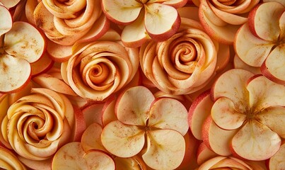 fresh apple roses with cinnamon