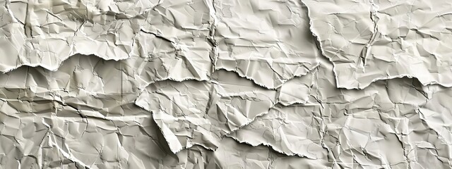 Texture background of crumpled white paper. white grunge ripped torn collage posters creased crumpled paper.  - obrazy, fototapety, plakaty