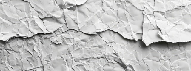 Texture background of crumpled white paper. white grunge ripped torn collage posters creased crumpled paper.  - obrazy, fototapety, plakaty