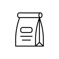 Food bag outline icons, minimalist vector illustration ,simple transparent graphic element .Isolated on white background