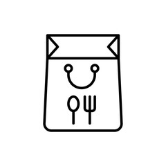 Food bag outline icons, minimalist vector illustration ,simple transparent graphic element .Isolated on white background