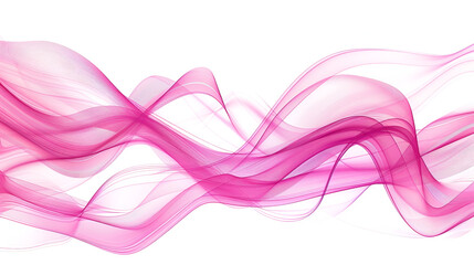 shot of pink abstract smoke form flowing across frame with copy space on a pure white background ,swirling movement of pink smoke group, abstract line Isolated on white background