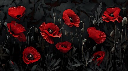 Stunning Red Poppies in Full Bloom