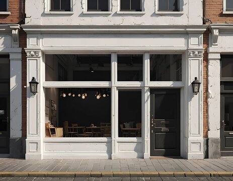 white storefront template , fashion boutique mockup