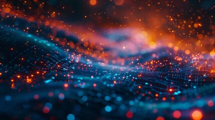 Fototapeta premium Digital Network Connections with Blockchain Technology and Data Exchange