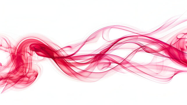 Red smoke on white background ,colored smoke isolated on white background ,swirling movement of red smoke group, abstract line Isolated on white background