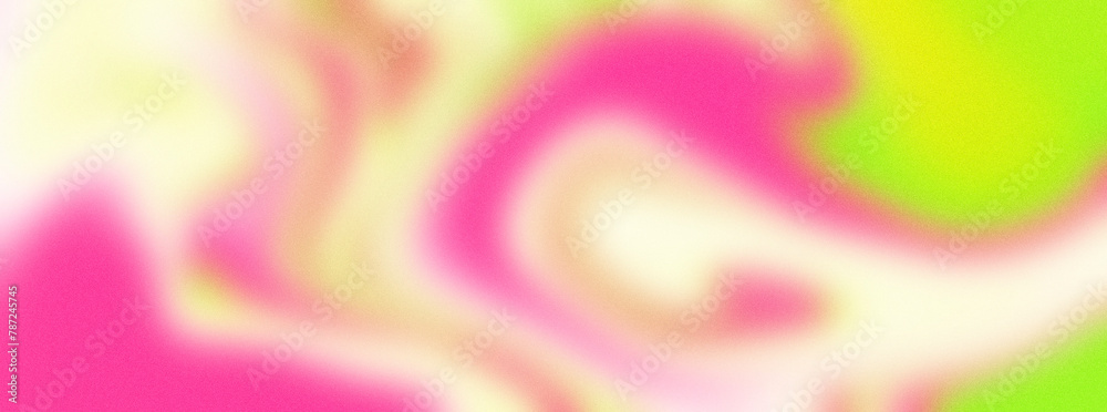 Poster Abstract soft neon gradient texture with noise and blur effects. Colorful digital soft noise effect on transparent background. Effect of film overlay on the screen