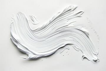white, one, oil brush stroke on white background