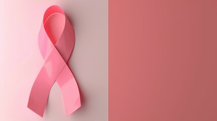 A pink ribbon-shaped Cancer Day symbol on pink background.