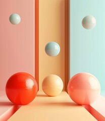 3d spheres in a colorful background