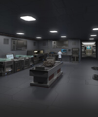 Future Biotechnology Research laboratory, 3d digitally rendered science fiction illustration
