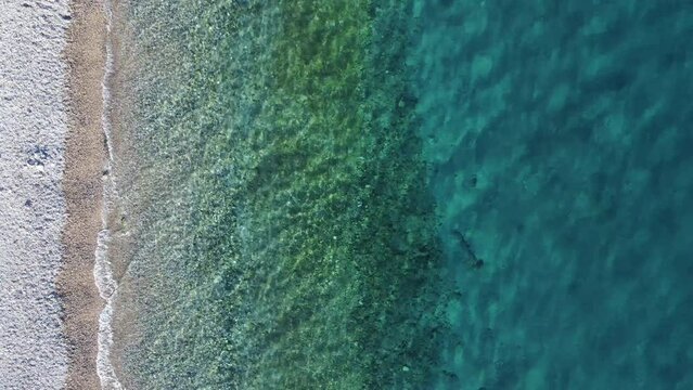 Sea aerial view. Sea texture. Tranquil turquoise sea. Summer concept. Datca, Turkey.