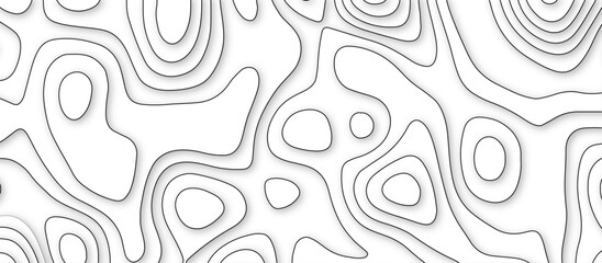 Fototapeta na wymiar Abstract 3d topographic map patterns, topography line map. The black on white contours topography stylized height of the lines. cotour map and line terrain path. Linear graphics. Vector illustration.
