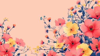 Floral Blossom Elegance - Pastel Petals and Botanical Art - Mother's Day Tribute - Design with Solid Background - Generative AI