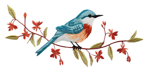 PNG Embroidery bird animal hummingbird