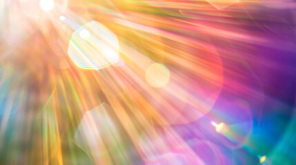 Texture background with light leak lens flare Rainbow prism light rays : Generative AI - obrazy, fototapety, plakaty