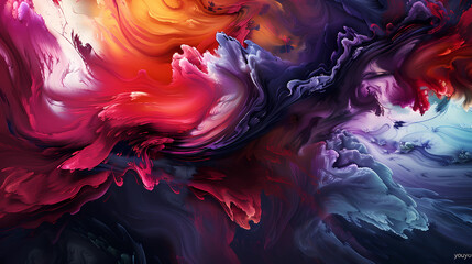 Paint clouds explosion vibrant abstract background 16:9