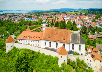 Fussen town aerial view