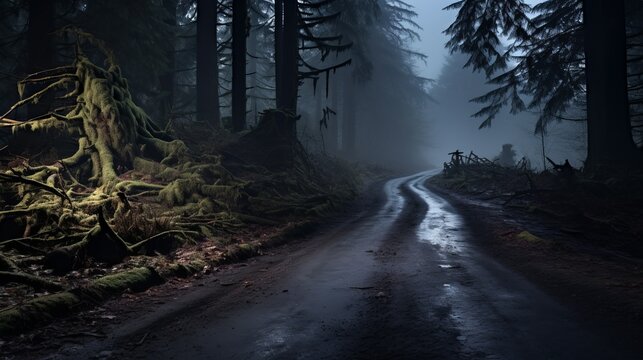The road through the dark forest
