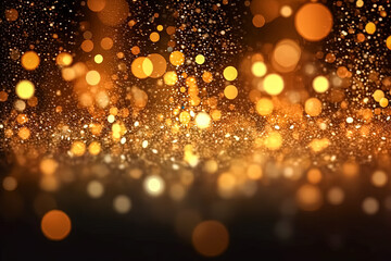 A blurry image of gold and orange sparks.