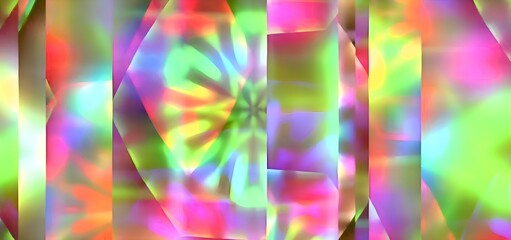 colorful rainbow shapes banner grahic background with copy space