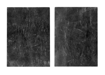 Scratches and dust on black background. Vintage scratched grunge plastic broken screen texture isolated. Scratched glass surface wallpaper set. Dirty Blackboard. Space for text.	