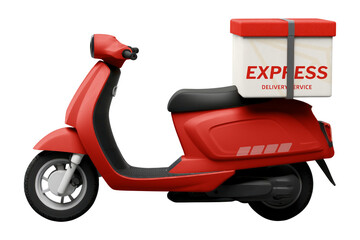 PNG red delivery scooter, transparent background