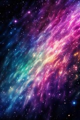 Obraz premium Colorful Glowing Nebula and Stars