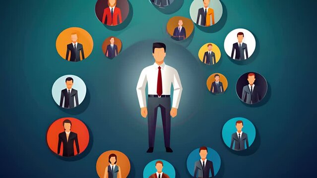 HR Human resources. Business leadership concept. Management and recruitment. Social network. Different person, business, leader, cooperation, opportunity