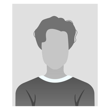 Placeholder Avatar. Male Person Default Man Avatar Image. Gray Profile. anonymous Face Picture. Vector illustration Isolated On White.