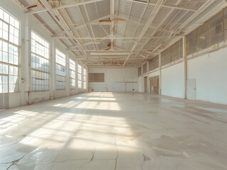 Interior of empty warehouse of modern storehouse