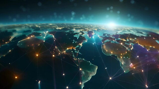 Logistics delivery, World map with logistic network distribution on background. background for Concept of fast or instant shipping, Online goods orders worldwide