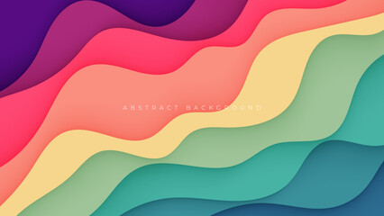 Abstract colorful wavy shape background dynamic shape design vector