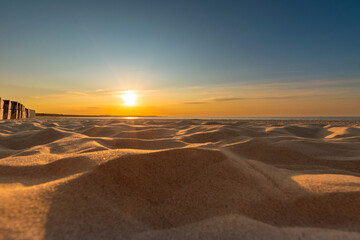 Picturesque sunset on the Polish Baltic Sea during sunset