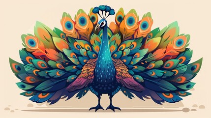 a peacock wearing sustainable fabrics, stylish and ecofriendly,monochromatic charming shiny
