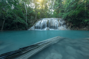 Beautiful deep forest waterfall in Thailand - 787267316