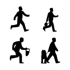 Silhouette humans in Various Poses, Captivating Human Silhouette Descriptions, Exploring Human Poses, Dynamic Human Silhouette Titles, Walking, Sitting, Running