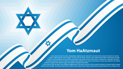 Yom HaAtzmaut, Independence Day is the national day of Israel, vector illustration - obrazy, fototapety, plakaty