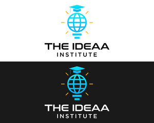 University education creative ideas smart light bulb logo design.